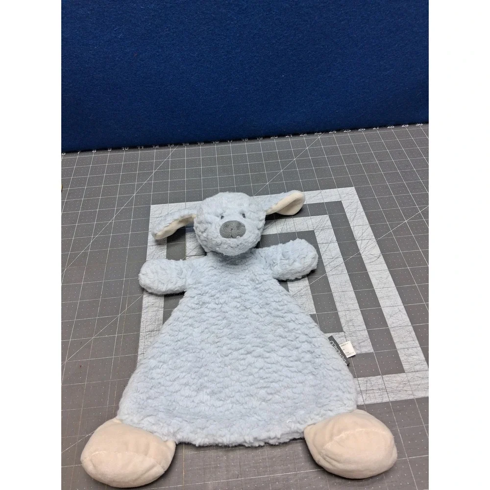 Demdaco Puppy Dog Blue Sherpa Plush Rattle Floppy Lovey Security Blanket 5008201
